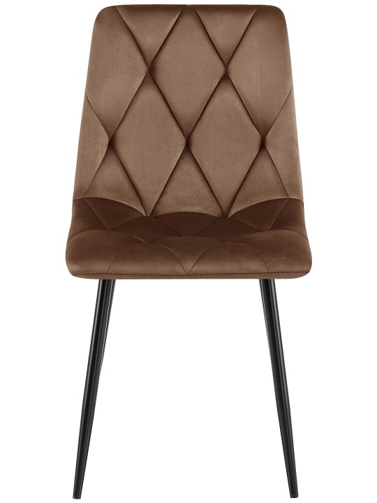 Set van 2 eetkamerstoelen Clairton fluweel, bruin