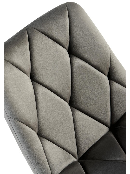 Clairton fluwelen eetkamerstoel, antraciet