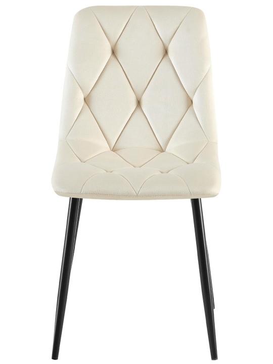 Set van 2 eetkamerstoelen Clairton fluweel, crème