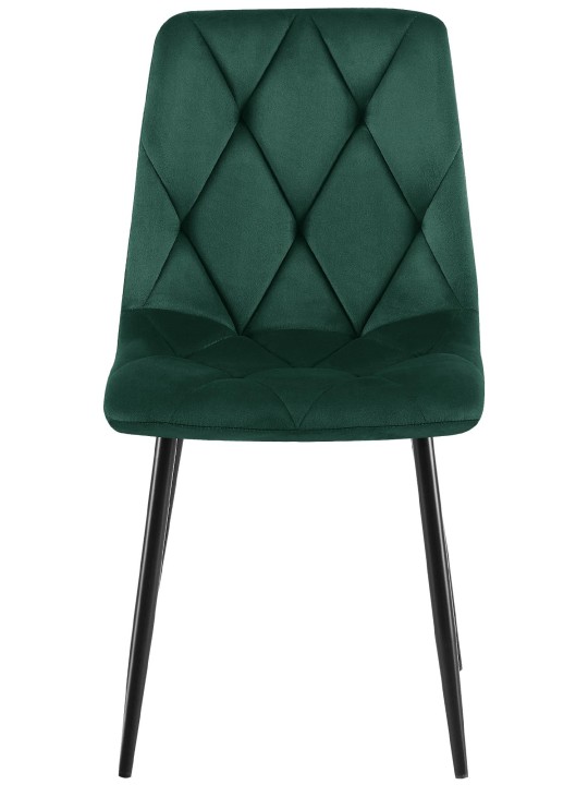 Set van 2 eetkamerstoelen Clairton fluweel, groen