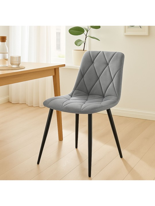 Set van 2 eetkamerstoelen Clairton fluweel, donkergrijs