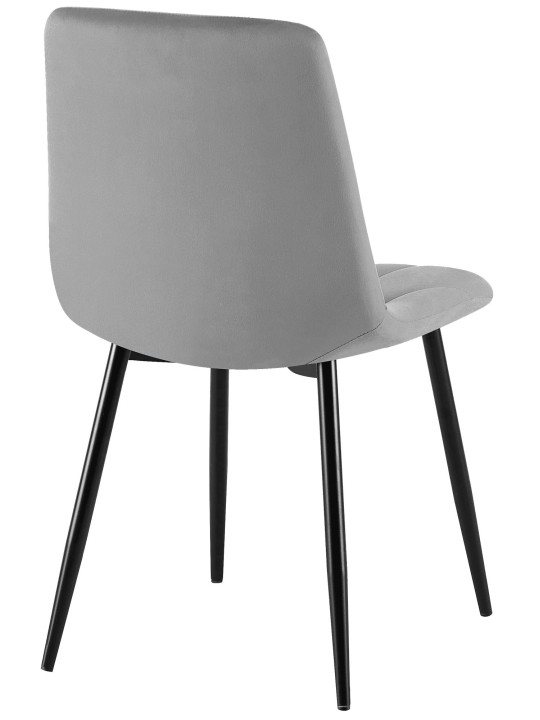 Set van 2 eetkamerstoelen Clairton fluweel, donkergrijs