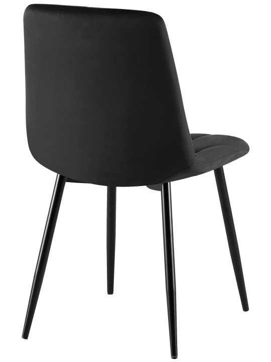 Set van 2 eetkamerstoelen Clairton fluweel, zwart