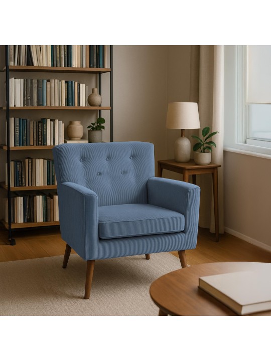 Fauteuil Kioni Koord, blauw Fauteuil Kioni Koord, blauw