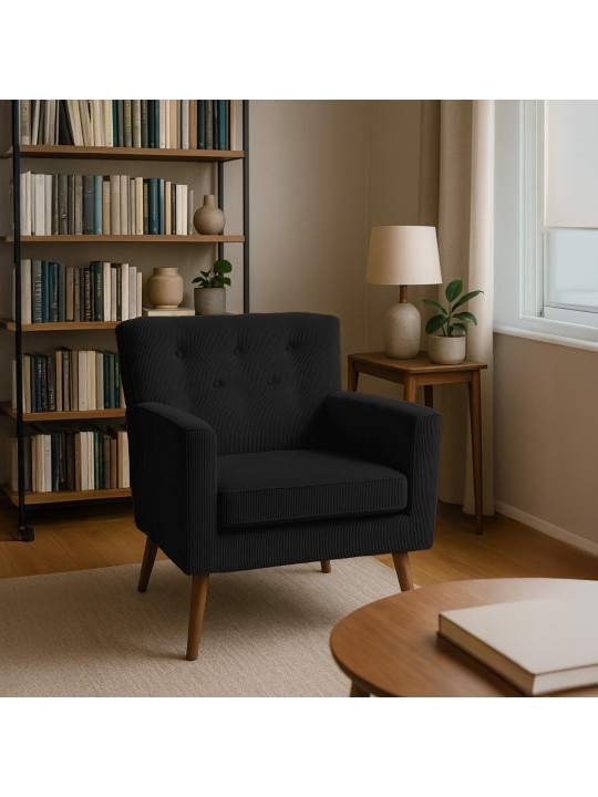 Fauteuil Kioni Koord, zwart Fauteuil Kioni Koord, zwart