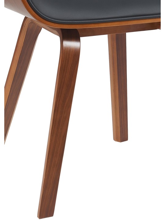 Bezoekersstoel Beverley kunstleer, walnoot/zwart