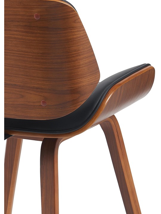 Bezoekersstoel Beverley kunstleer, walnoot/zwart