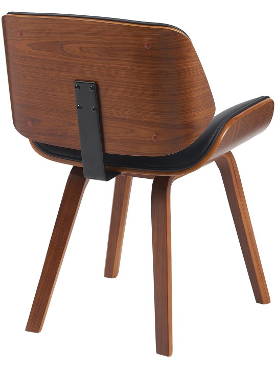 Bezoekersstoel Beverley kunstleer, walnoot/zwart