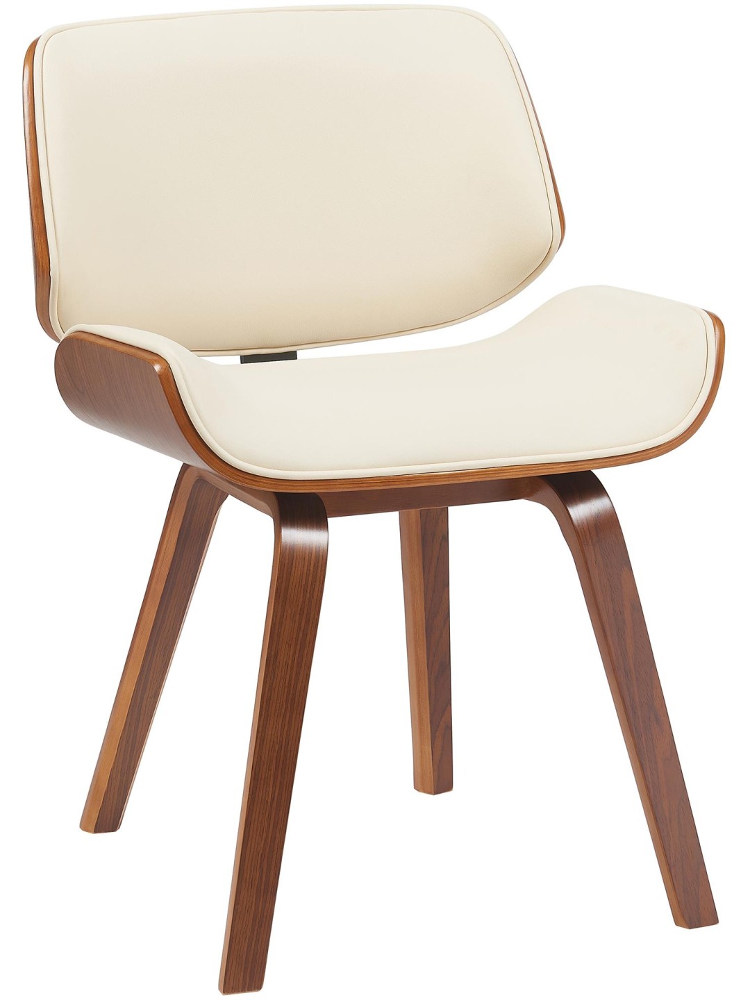 Bezoekersstoel Beverley kunstleer, walnoot/crème