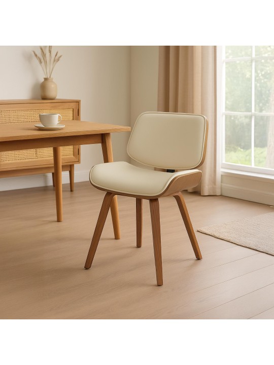 Bezoekersstoel Beverley kunstleer, walnoot/crème Bezoekersstoel Beverley kunstleer, walnoot/crème