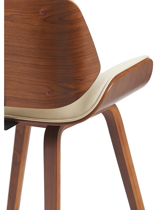 Bezoekersstoel Beverley kunstleer, walnoot/crème Bezoekersstoel Beverley kunstleer, walnoot/crème