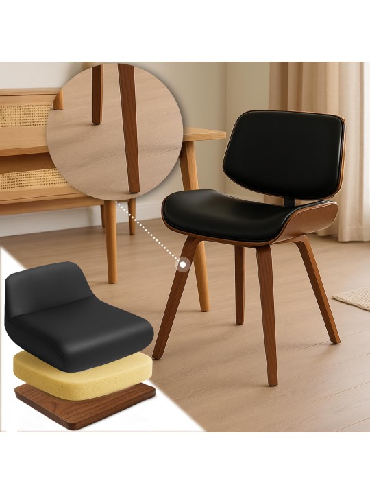 Bezoekersstoel Beverley kunstleer, walnoot/zwart