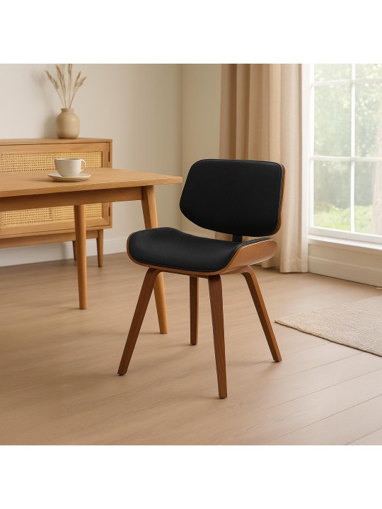 Bezoekersstoel Beverley stof, walnoot/zwart