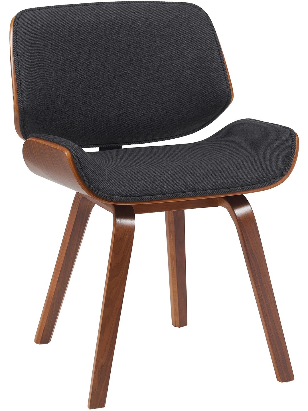Bezoekersstoel Beverley stof, walnoot/zwart