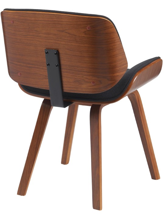 Bezoekersstoel Beverley stof, walnoot/zwart