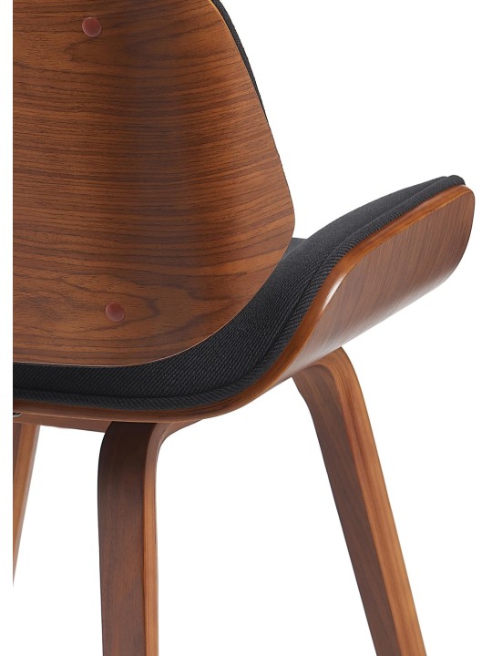 Bezoekersstoel Beverley stof, walnoot/zwart