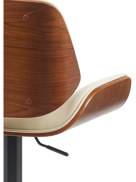 Barkruk Beverley B kunstleer, walnoot/crème