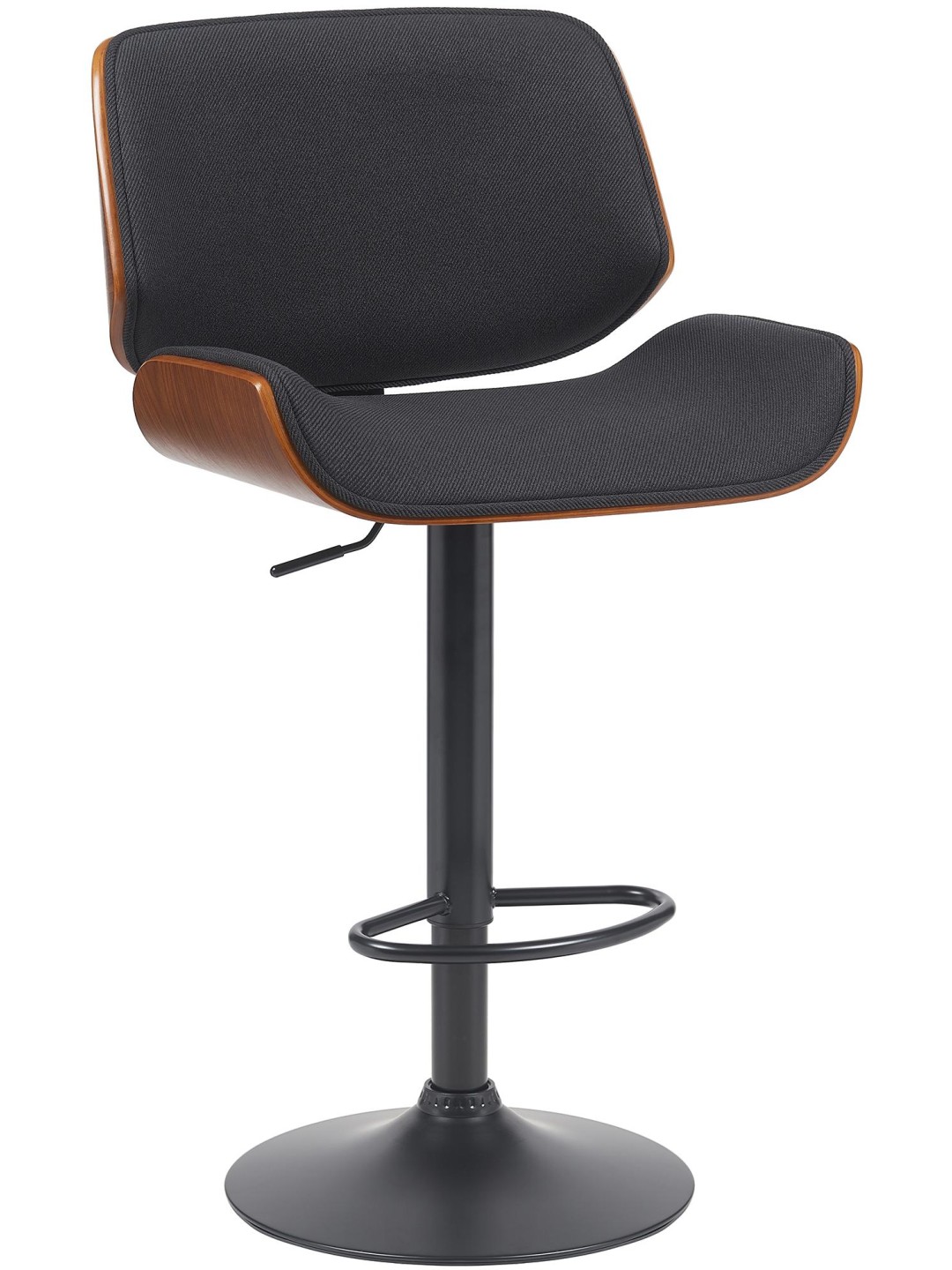 Barkruk Beverley B stof, walnoot/zwart