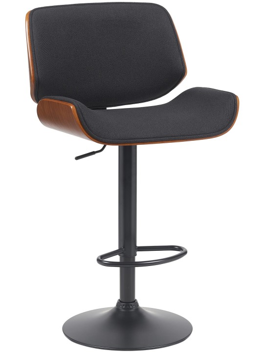 Barkruk Beverley B stof, walnoot/zwart