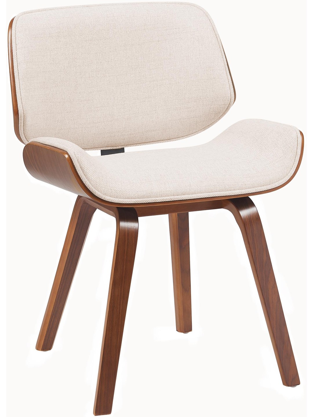 Bezoekersstoel Beverley stof, walnoot/crème