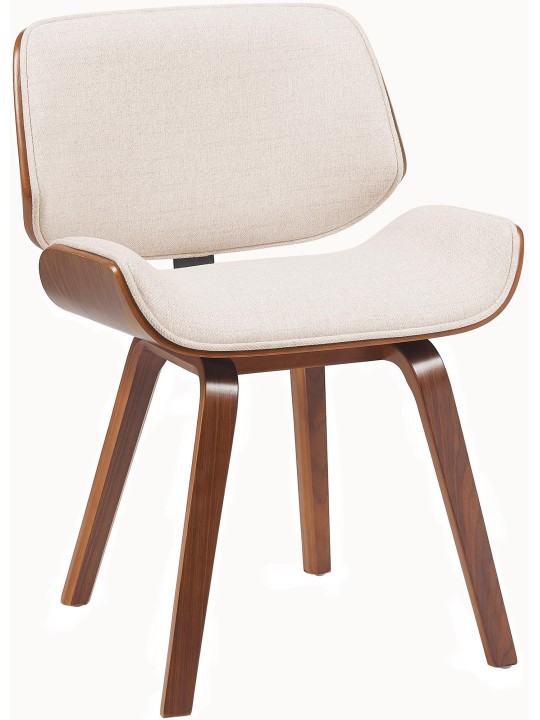 Bezoekersstoel Beverley stof, walnoot/crème