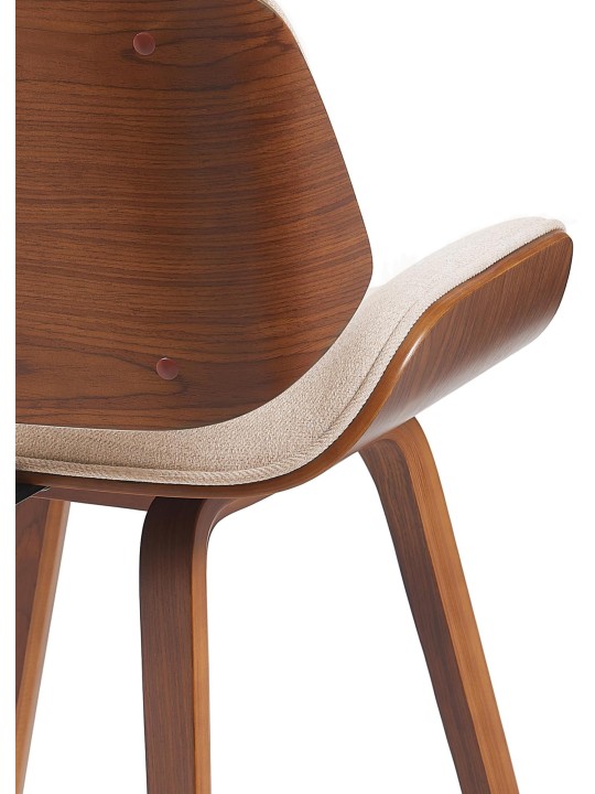 Bezoekersstoel Beverley stof, walnoot/crème