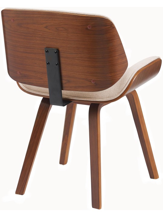 Bezoekersstoel Beverley stof, walnoot/crème