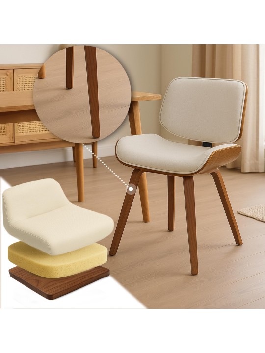 Bezoekersstoel Beverley stof, walnoot/crème