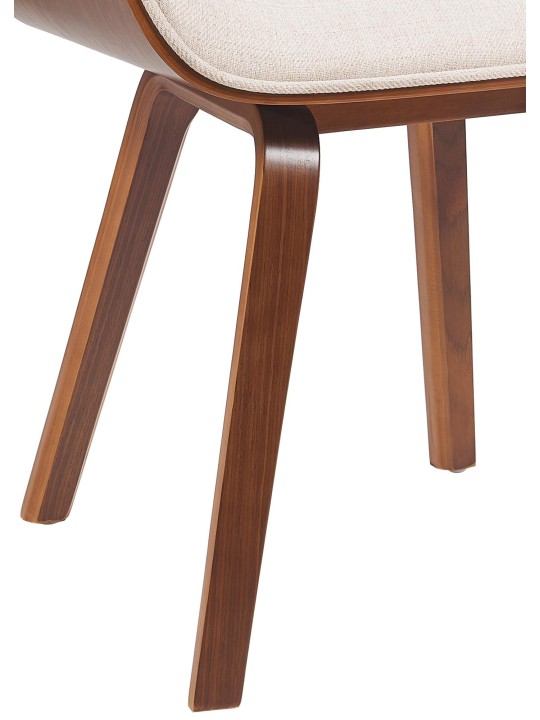 Bezoekersstoel Beverley stof, walnoot/crème