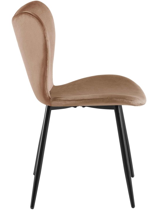 Eetkamerstoel Maika fluweel, bruin