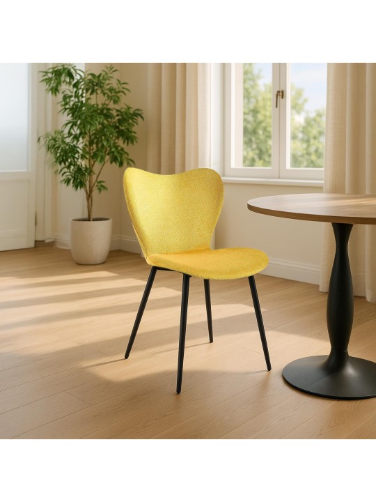 Eetkamerstoel Maika stof, geel