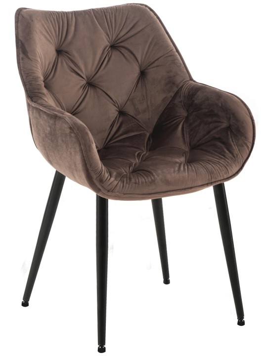 Stoel Tanna Fluweel, bruin