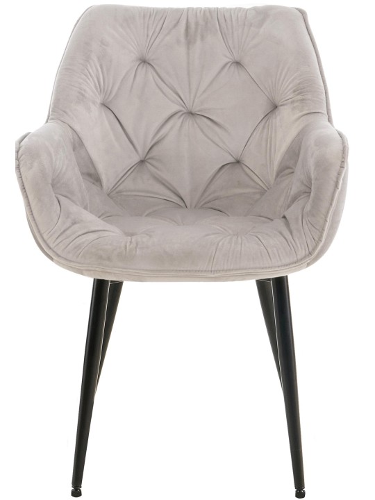 Set van 4 stoelen Tanna fluweel, grijs