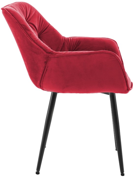 Set van 4 stoelen Tanna fluweel, rood