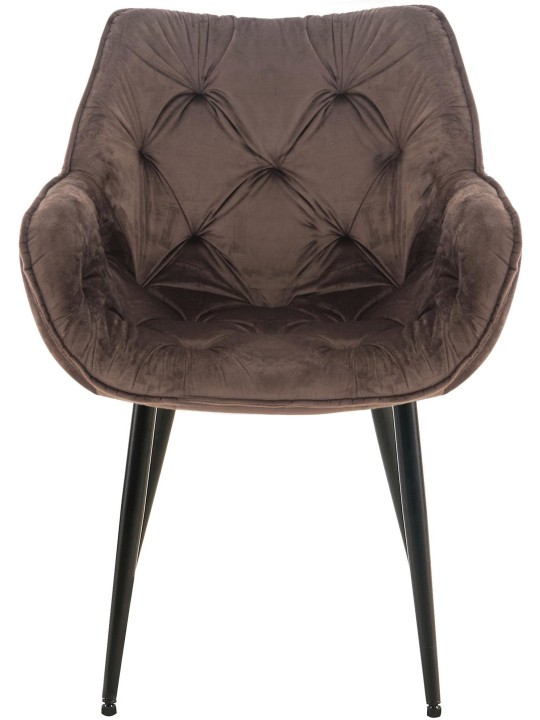 Set van 4 stoelen Tanna fluweel, bruin