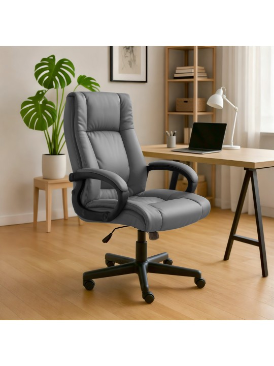 Bureaustoel XL Sparta kunstleer, grijs