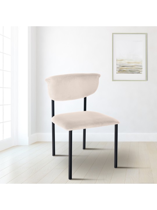 Set van 2 bezoekersstoelen Gambell fluweel, crème