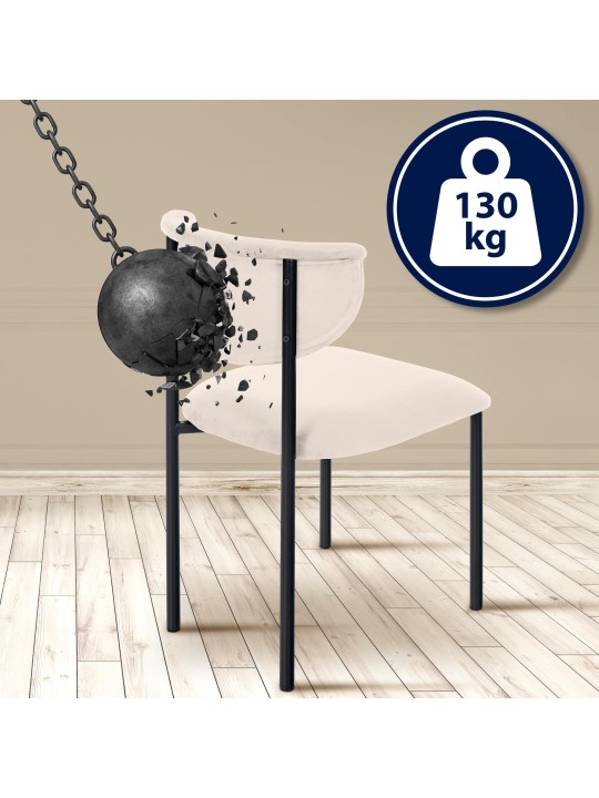 Set van 2 bezoekersstoelen Gambell fluweel, crème