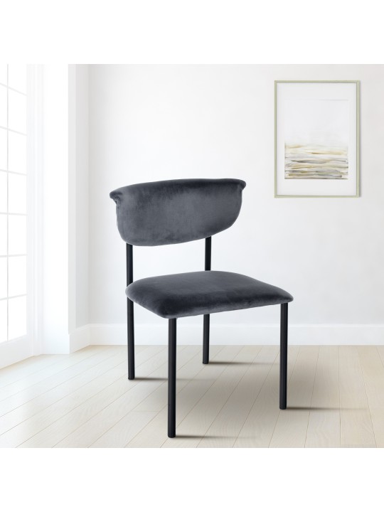 Set van 2 bezoekersstoelen Gambell fluweel, donkergrijs