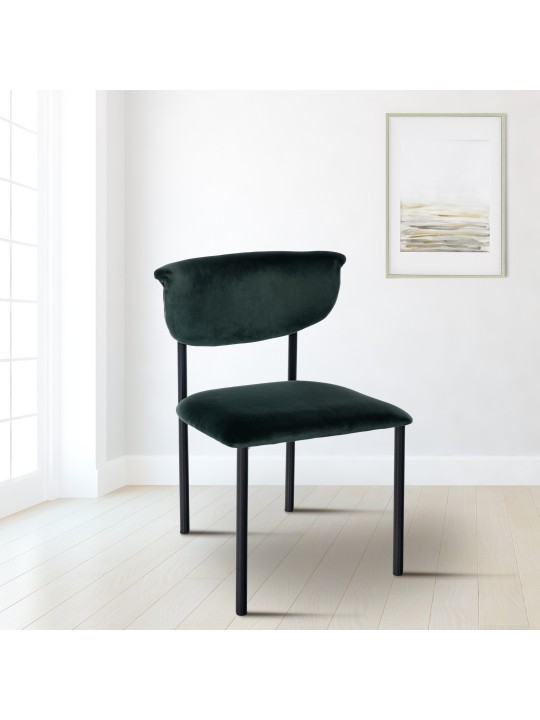 Set van 2 bezoekersstoelen Gambell fluweel, donkergroen