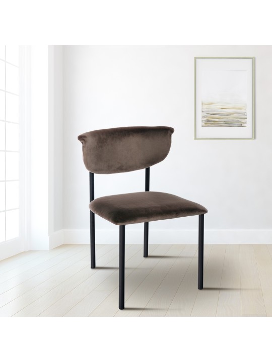 Set van 2 bezoekersstoelen Gambell fluweel, bruin