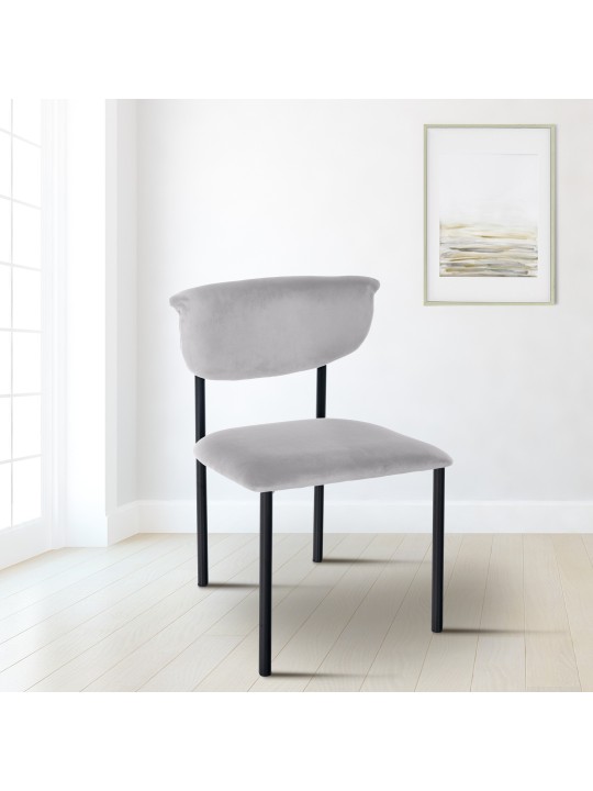 Set van 2 bezoekersstoelen Gambell fluweel, grijs