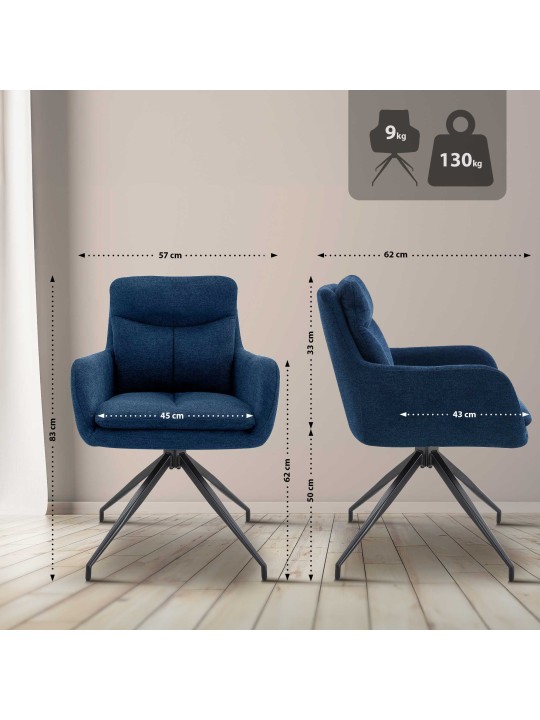 Eetkamerstoel Somers stof, blauw Eetkamerstoel Somers stof, blauw