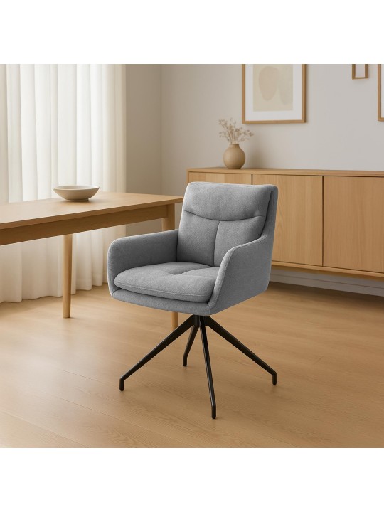 Eetkamerstoel Somers stof, lichtgrijs Eetkamerstoel Somers stof, lichtgrijs