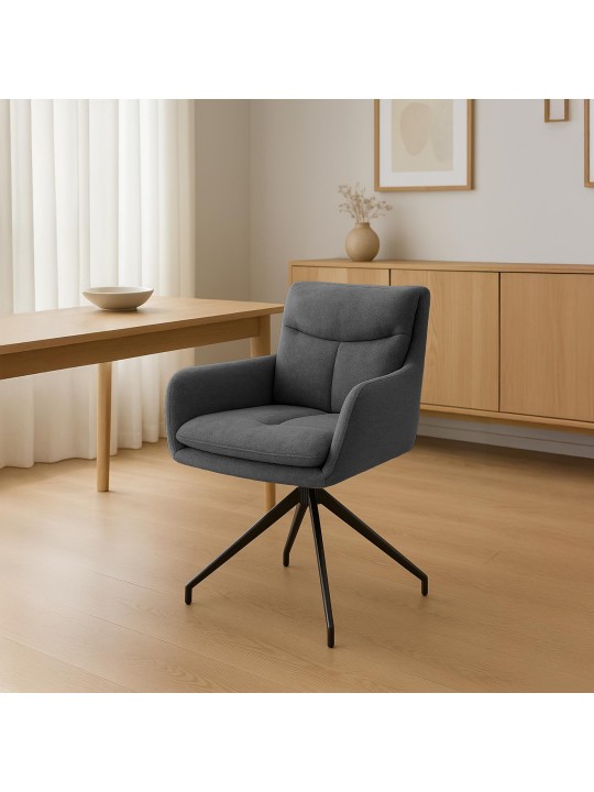 Eetkamerstoel Somers stof, donkergrijs Eetkamerstoel Somers stof, donkergrijs