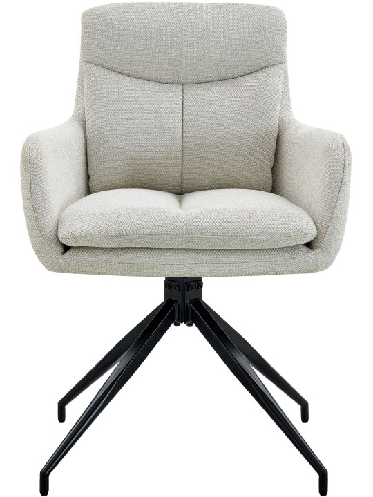 Set van 2 eetkamerstoelen Somers stof, crème