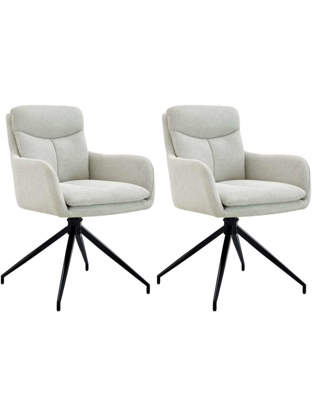 Set van 2 eetkamerstoelen Somers stof, crème