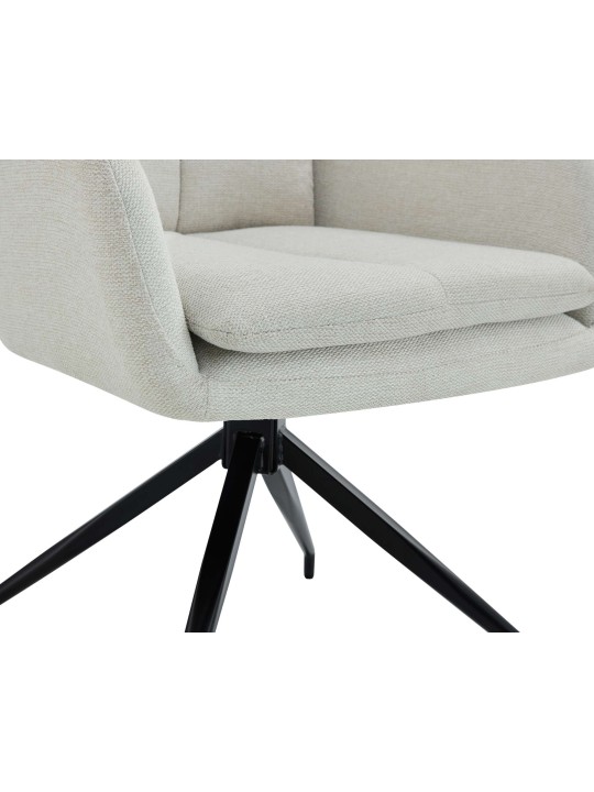 Set van 2 eetkamerstoelen Somers stof, crème