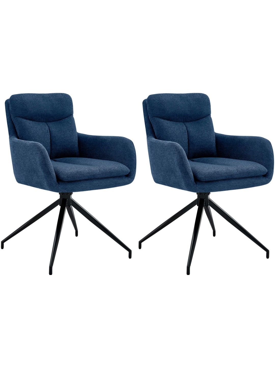 Set van 2 eetkamerstoelen Somers stof, blauw