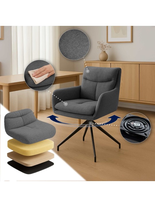 Eetkamerstoel Somers stof, donkergrijs Eetkamerstoel Somers stof, donkergrijs